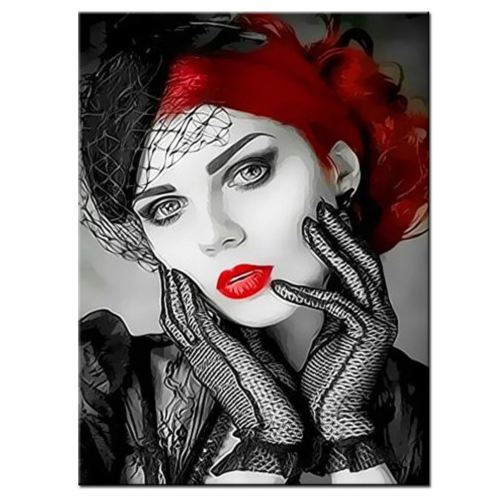 Алмазная 5d картина с красными сексуальными губами сделай сам вышивка крестиком