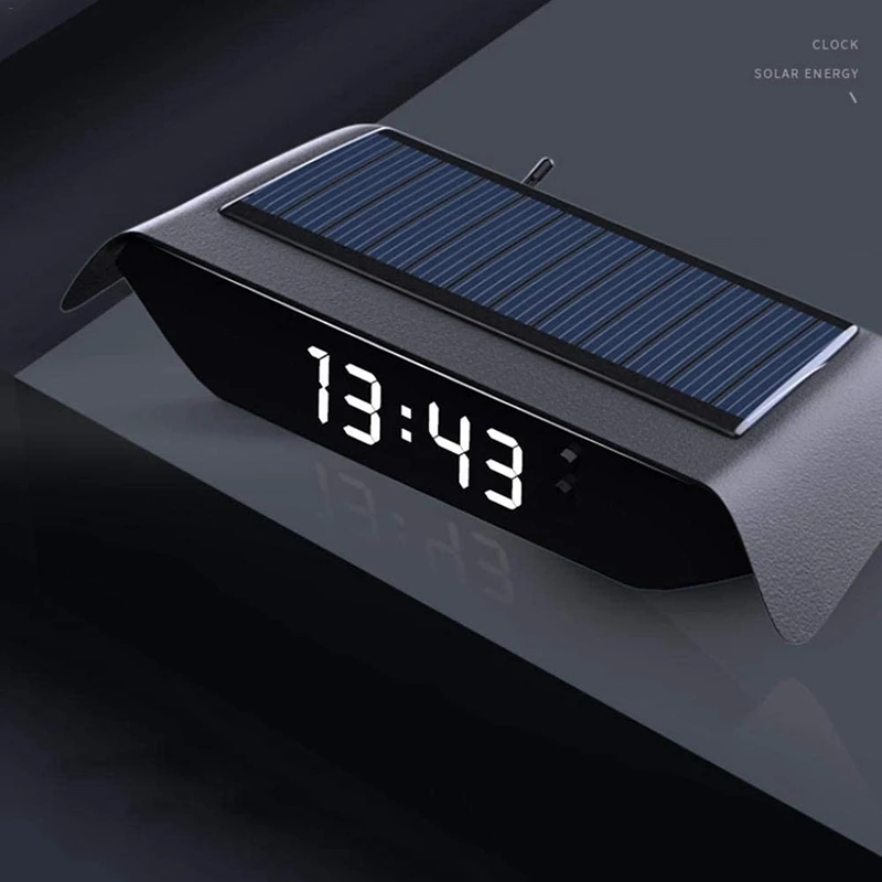 Автомобильные часы на солнечной батарее высокоточные электронные с