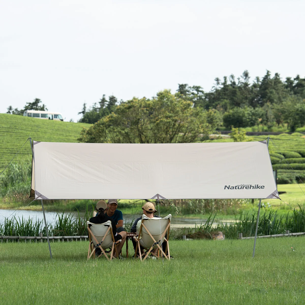Палатка для кемпинга пикника на 4-6 человек нейлоновая водонепроницаемая 3