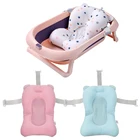 Детская душевая Ванна набор для новорожденных нескользящий коврик для поддержки сиденья для ванны стул подушка для ванны новорожденного Мягкая комфортная подушка для тела 0-18 м