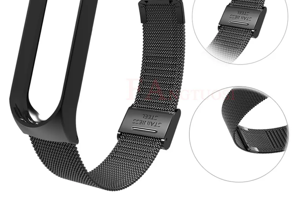 FANGTUOSI mi band 3 4 металлический ремешок для Xiaomi mi Band 3 4 смарт-браслет ремешок из нержавеющей стали mi Band 4 3 ремешок на запястье