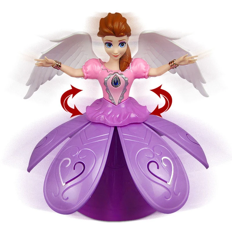 Электрическая танцевальная игрушка Эльза Анна Кукла с крыльями экшн фигурка