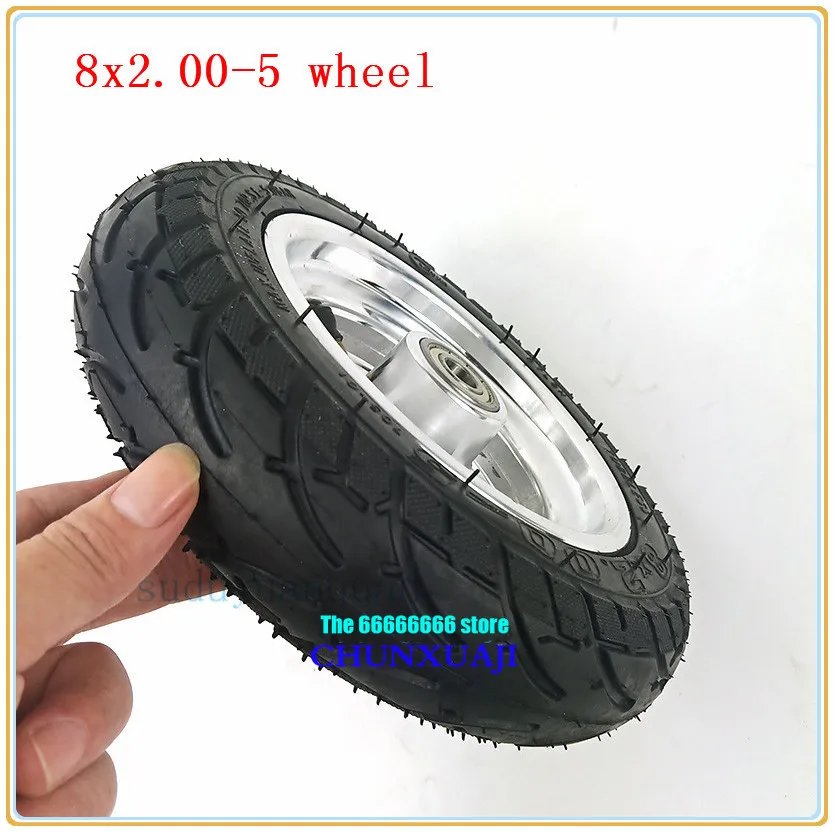 

NEW 8x2.00-5 tubeless tyre with alloy rim fits for Modified Kugoo S1 S3 Electric folding scooter 8*2.0-5 Pneumatic tire wheel