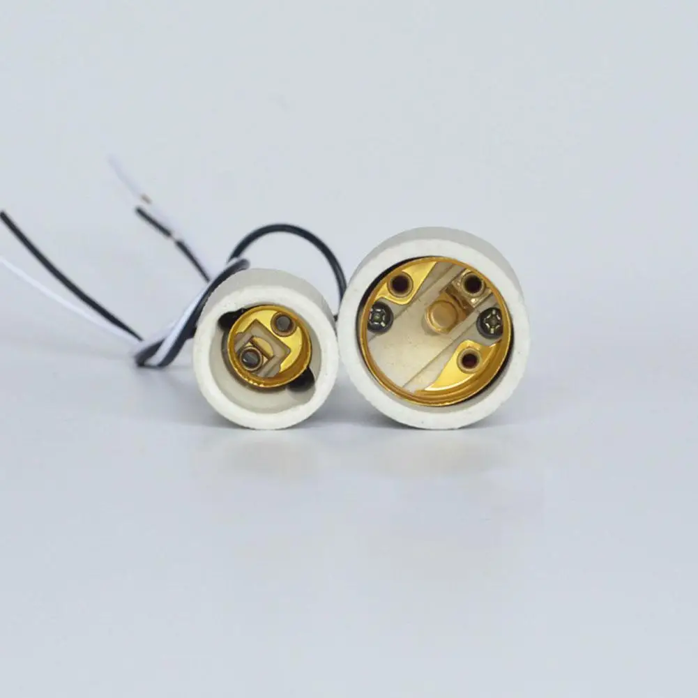 Suporte da Lâmpada Base de Cerâmica Adaptador com Cabo Resistente ao Calor para Bulbo Parafuso Durável Redondo Doméstico Soquete E27 E14 Fácil Instalar Uso 6 Luzes e Iluminação