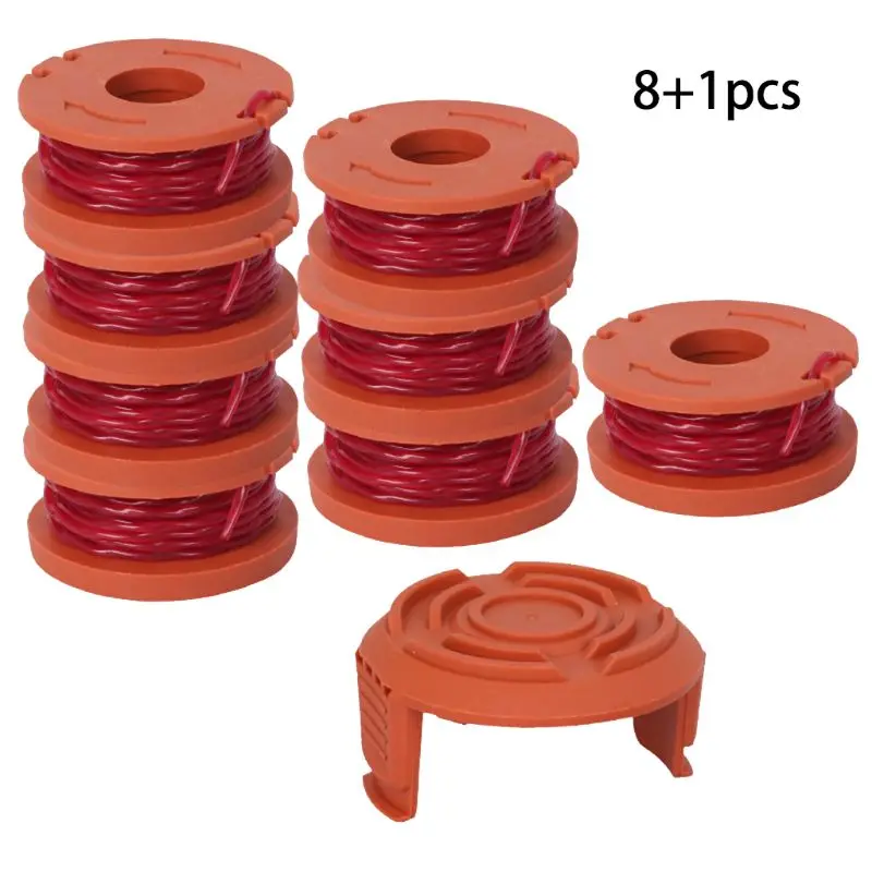 

Line String Trimmer Replacement Spool String Trimmer Spool Line for WORX, 9 Pack (8 Pack Grass Trimmer Line, 1 Trimmer