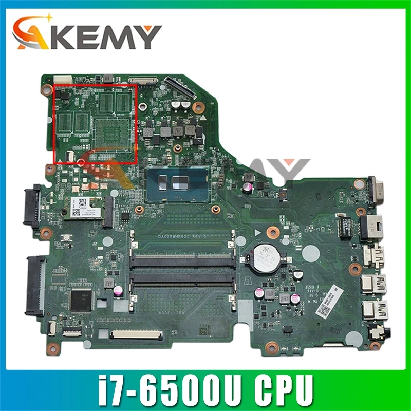 

Для ACER Aspire V3-575G F5-572 E5-574G Материнская плата ноутбука Com Процессор DA0ZRWMB6G0 i7-6500U NBG3711001 100% ТЕСТ ОК материнская плата