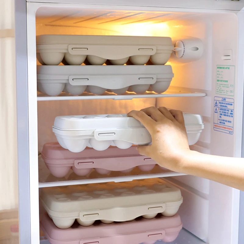 

12/18 Pack Egg Holders for Refrigerator Plastic Egg Containers with Lid Fridge Egg Tray Egg Storage Box