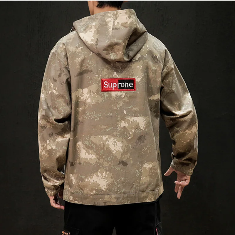 Мужская модная бейсбольная куртка на молнии с капюшоном Повседневная Уличная