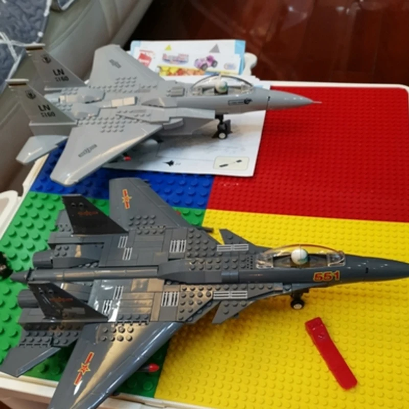 Военный истребитель MOC армейский Орлан самолет черный ястреб вертолет Lepinblock