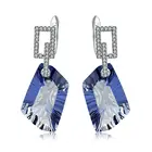 Женские серьги-подвески из серебра 925 пробы с натуральным иолитом, Синий Мистический кварцевый камень, ювелирные украшения, 42,39ct