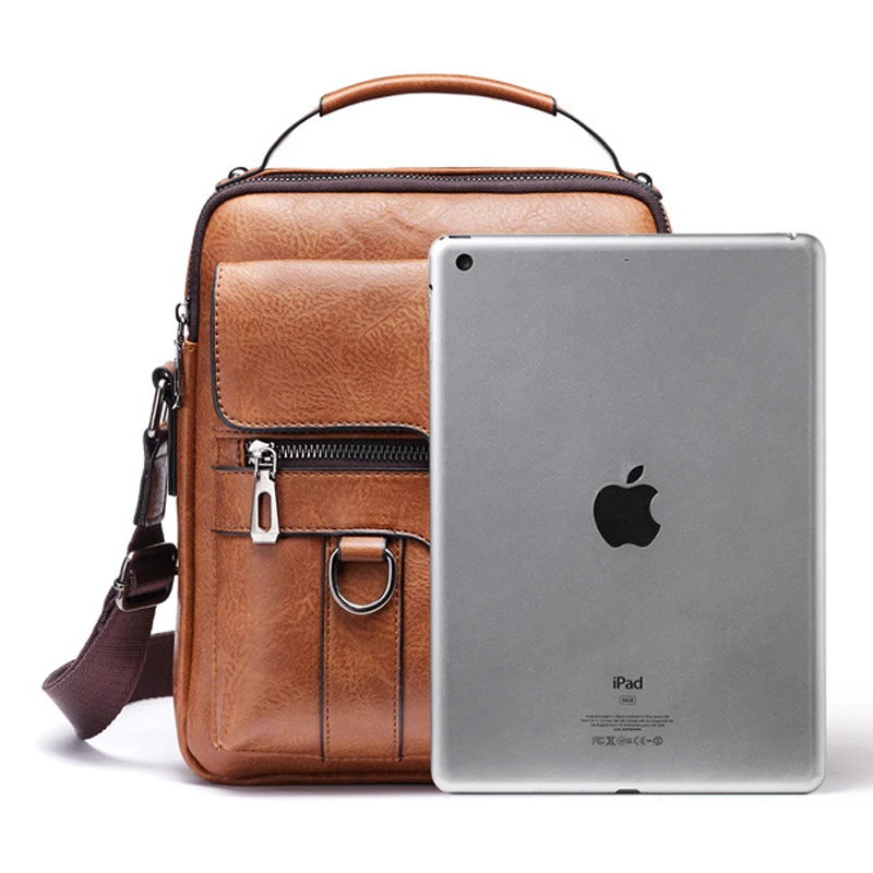 

Luxury Brand Business Men Shoulder Bags Small Pu Leather Flaps Handbags Man Multifunctional 10.4 Inches Ipad Messenger Bag Men