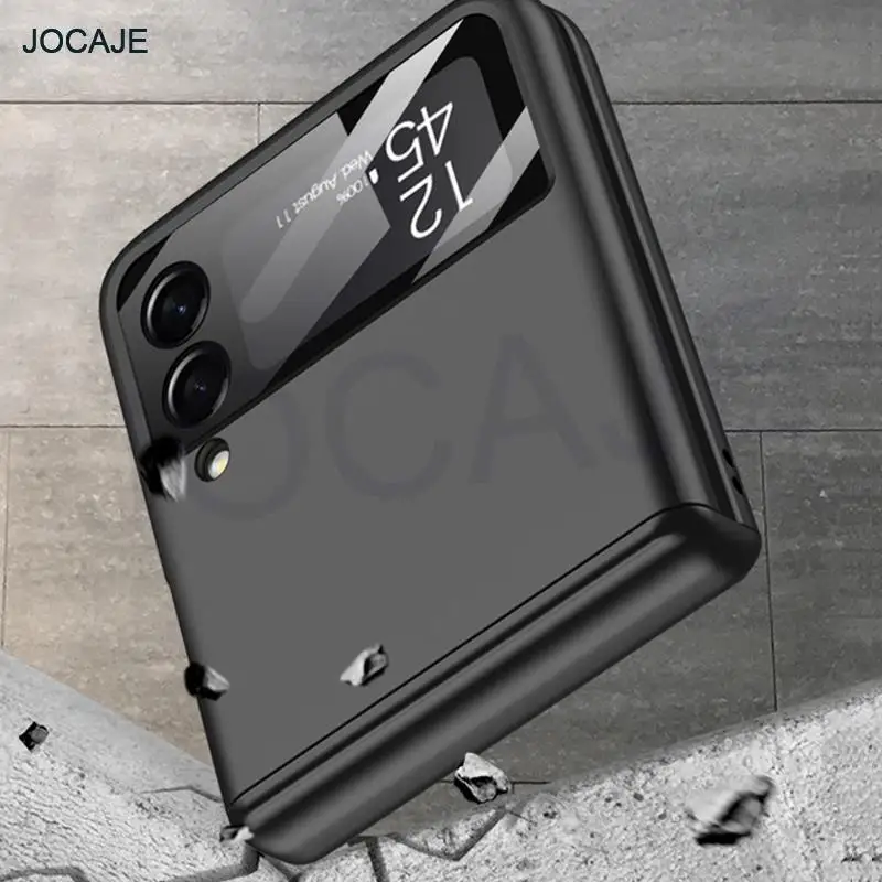 matte hinge magnetic adsorption phone case for samsung z flip 3 5g full protection camera glass hard case for galaxy z flip 3 free global shipping