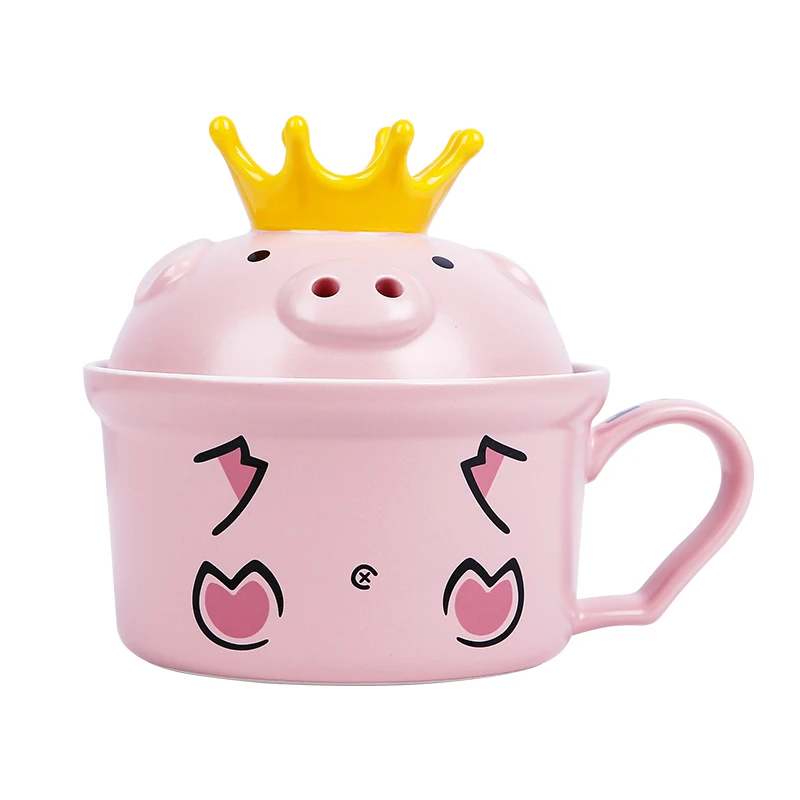 Креативная керамическая миска для лапши в форме короны милая свинка бытовой