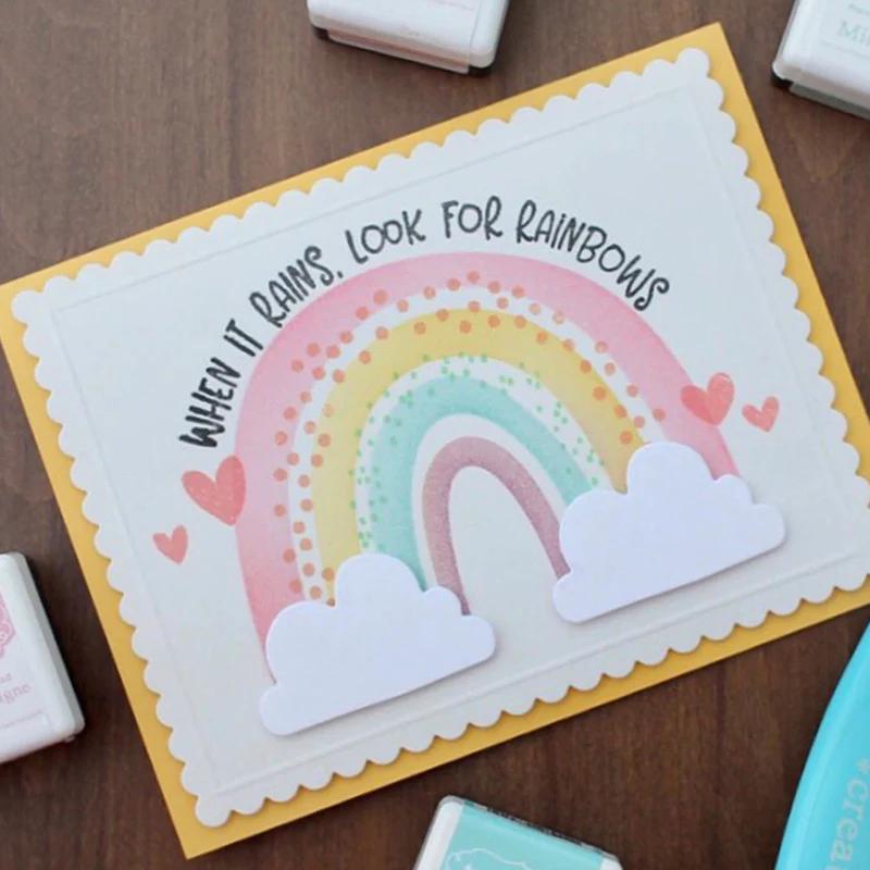 Радуга фон Трафареты Пластик 6x6 дюймов для скрапбукинга и открыток сделай сам