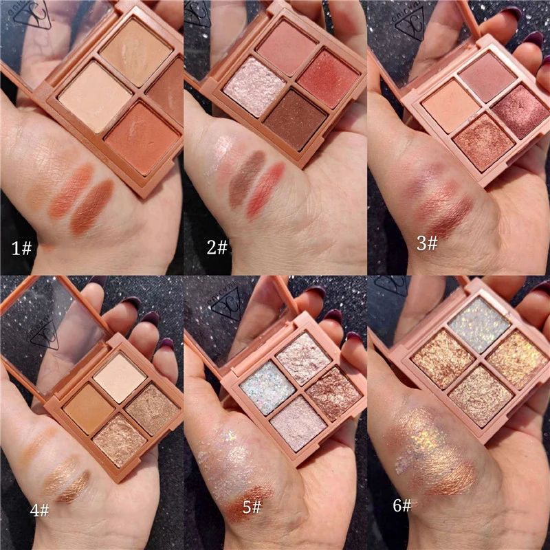 Новинка 2020 очаровательные тени для век 4 цвета палитра макияжная матовые