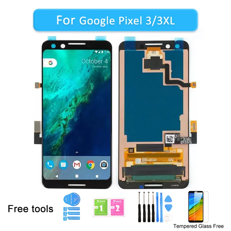 

Original AMOLED For Google Pixel 3 3XL LCD Display With Frame Screen For HTC Google Pixel 3 3XL LCD Touch Screen Glass Panel