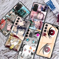 glass capas for samsung s20 fe s21 s10 s9 s8 case for galaxy note 20 ultra 10 plus 9 phone cover anime demon slayer sac