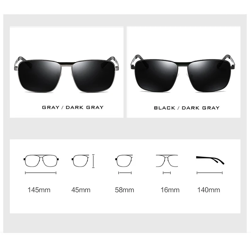 Мужские солнцезащитные очки KATELUO винтажные поляризационные в оправе из сплава