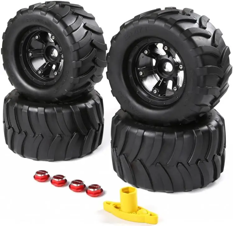 

Widened and thickened wheel assembly with CNC fastening nuts for TRAXXAS X-MAXX 220*120MM