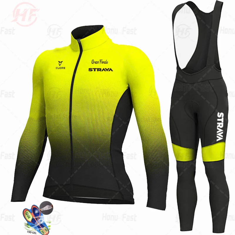 Комплект одежды для велоспорта STRAVA весна осень 2021 новая мужская футболка с