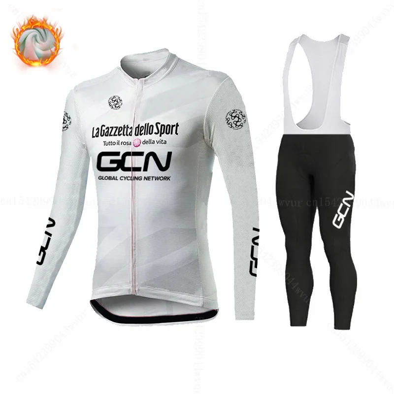 2021 GCN зимний велосипедный комплект из Джерси Мужская теплая флисовая