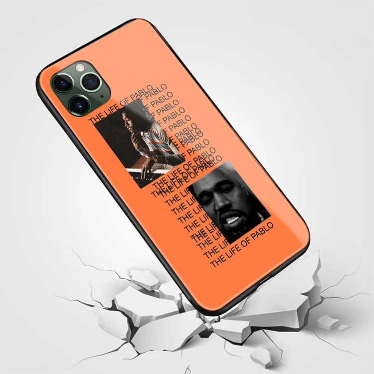 Kanye West Rapper Coque TPU Мягкий силиконовый стеклянный чехол для телефона, чехол для Apple iPhone 6 6s 7 8 Plus X XR XS 11 Pro max