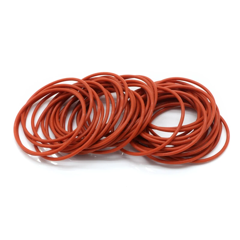 10pcs VMQ O Ring Seal Gasket Thickness CS 1.5mm OD 5 ~ 40mm Silicone Rubber Insulated Waterproof Washer Round Shape Nontoxi Red |
