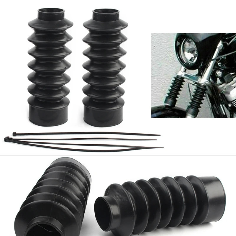 

2PCS 41mm Motorcycle Rubber Fork Cover Gaiters Gators Long Boots