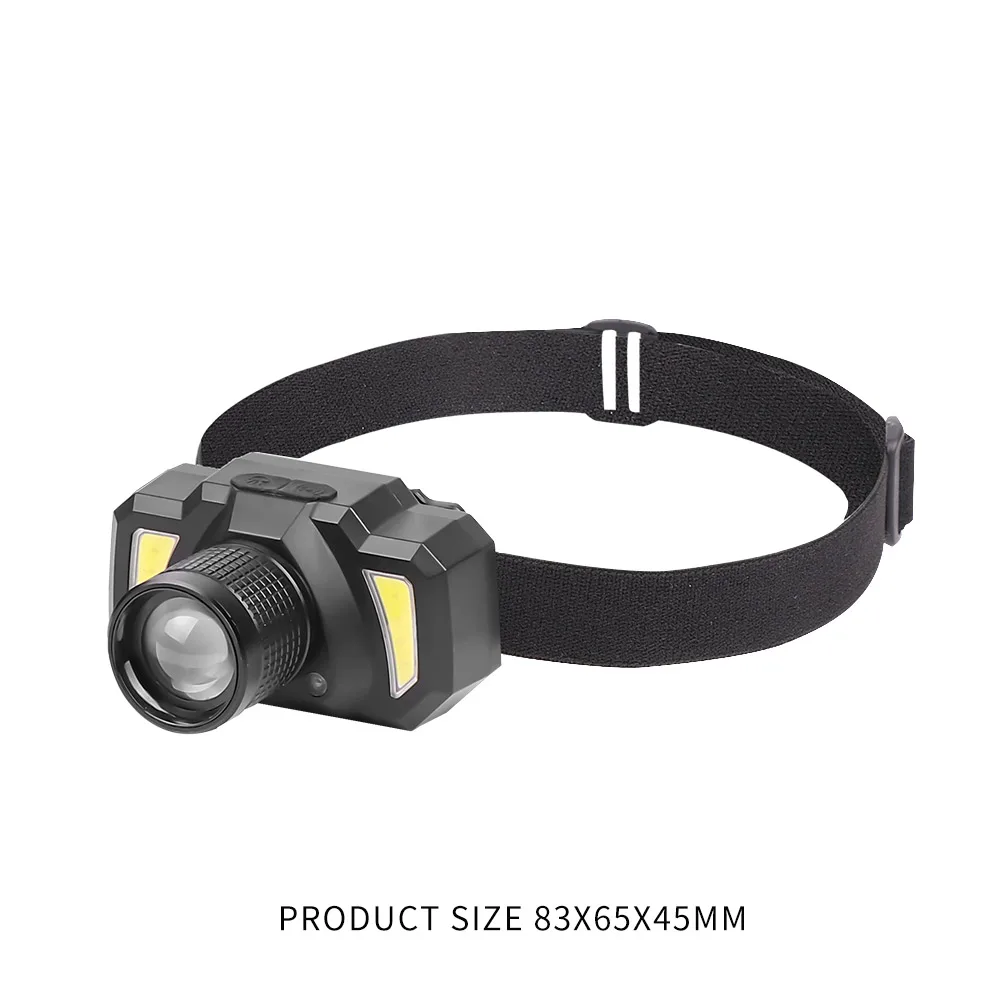 

XPE COB LED 200LM Telescopic Zoom Sensor Headlight Outdoor Camping Torch Light for Outdoor Camping Night Fishing