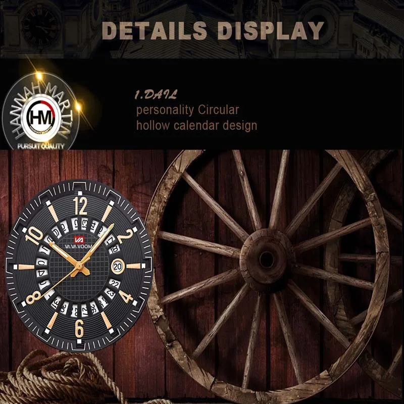 Часы наручные мужские кварцевые с календарем роскошные брендовые креативные