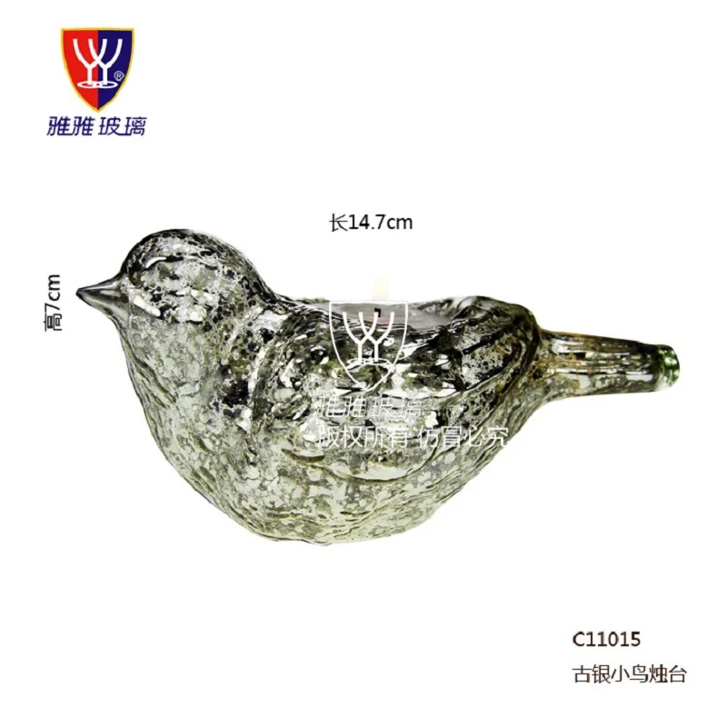 Птица старинное серебро высокого класса Европейский Подсвечник романтические