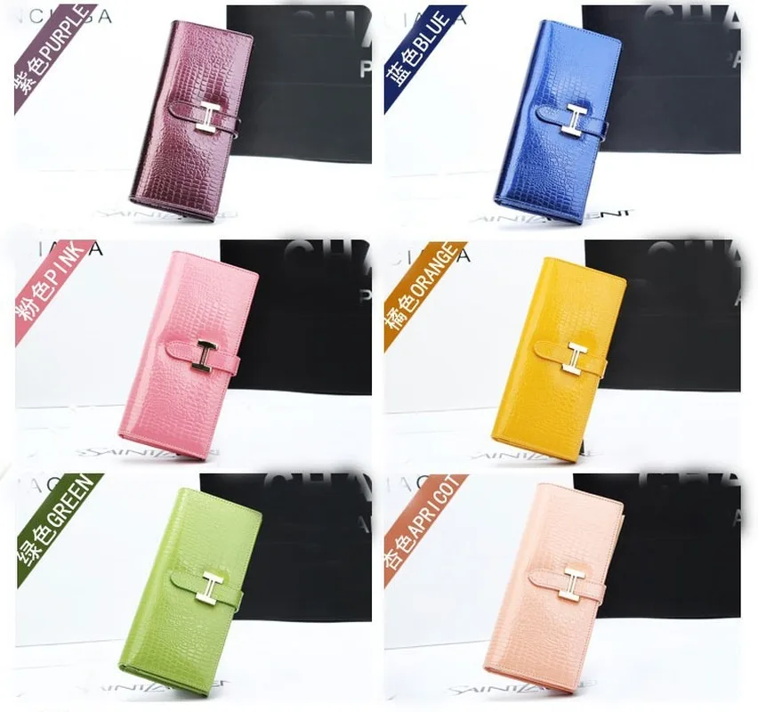 

Lacquer leather long Lady's purse women's wallet Korean women's handbag women's wallet women wallets cute wallet