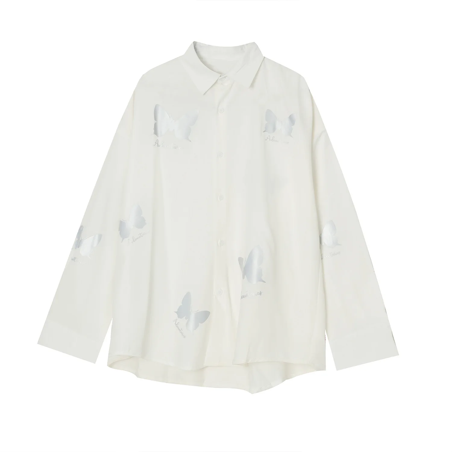 

MTL clothing | 2021 autumn new product Korean fashion handsome loose long sleeve reflective butterfly print shirt men's