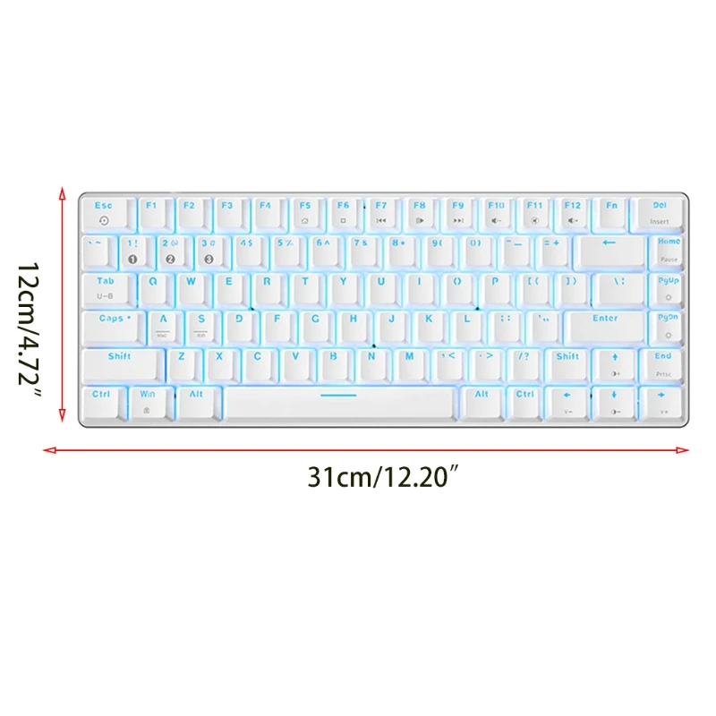 

Dual Model BT5.0 Gaming Keyboard Backlit for mac/Andriod 82 keys Mechanical Keypad Red Switch for ipad/iPhone Waterproof L41E