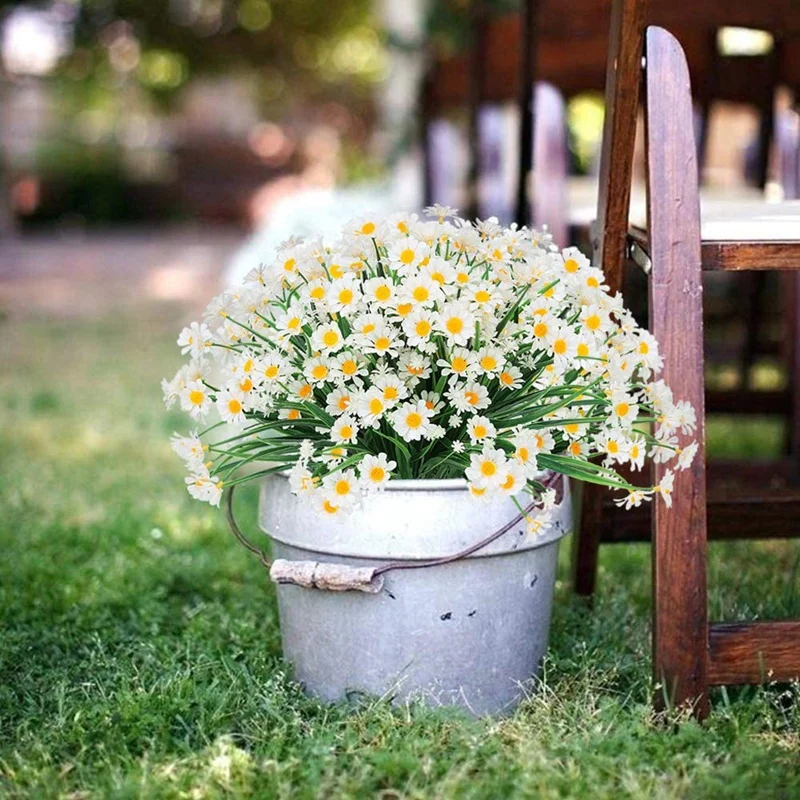 6 пряди искусственные ромашки цветы устойчивые к ультрафиолетовому излучению