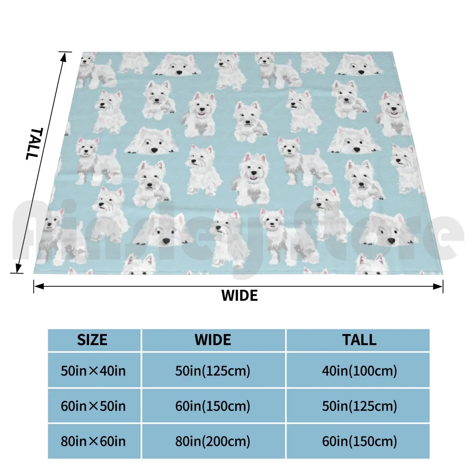 Одеяло Westie для дивана кровати путешествий West Higland Terrier Белый щенок Dog