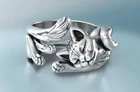 Модное серебряное женское кольцо милый Кот сна серебряные обручальные кольца для женщин ювелирные изделия США 5-11