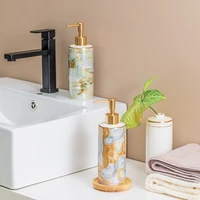 390ml high grade marble ceramic soap dispenser hand sanitizer bottle creative luxury shampoo dispenser bathroom accessories