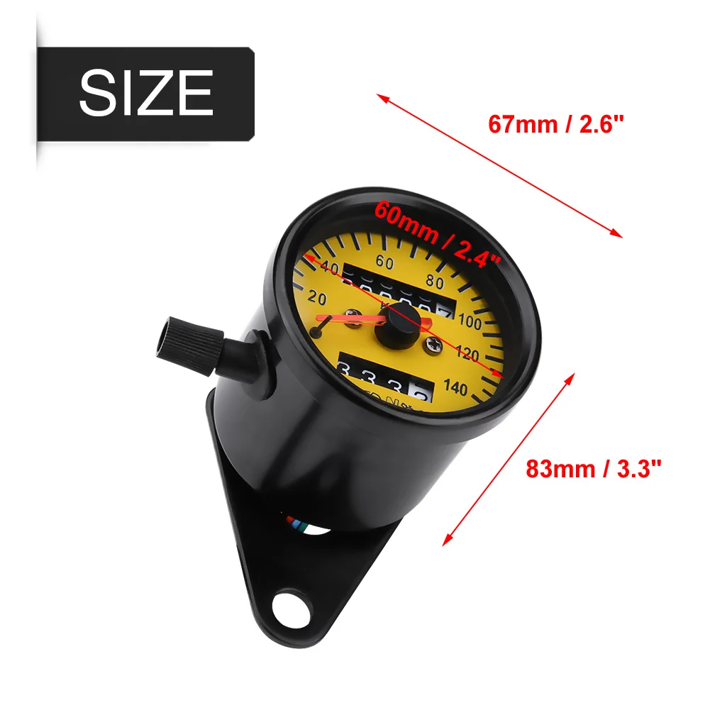 60 мм мотоциклетный одометр спидометр с индикатором черный | Автомобили и