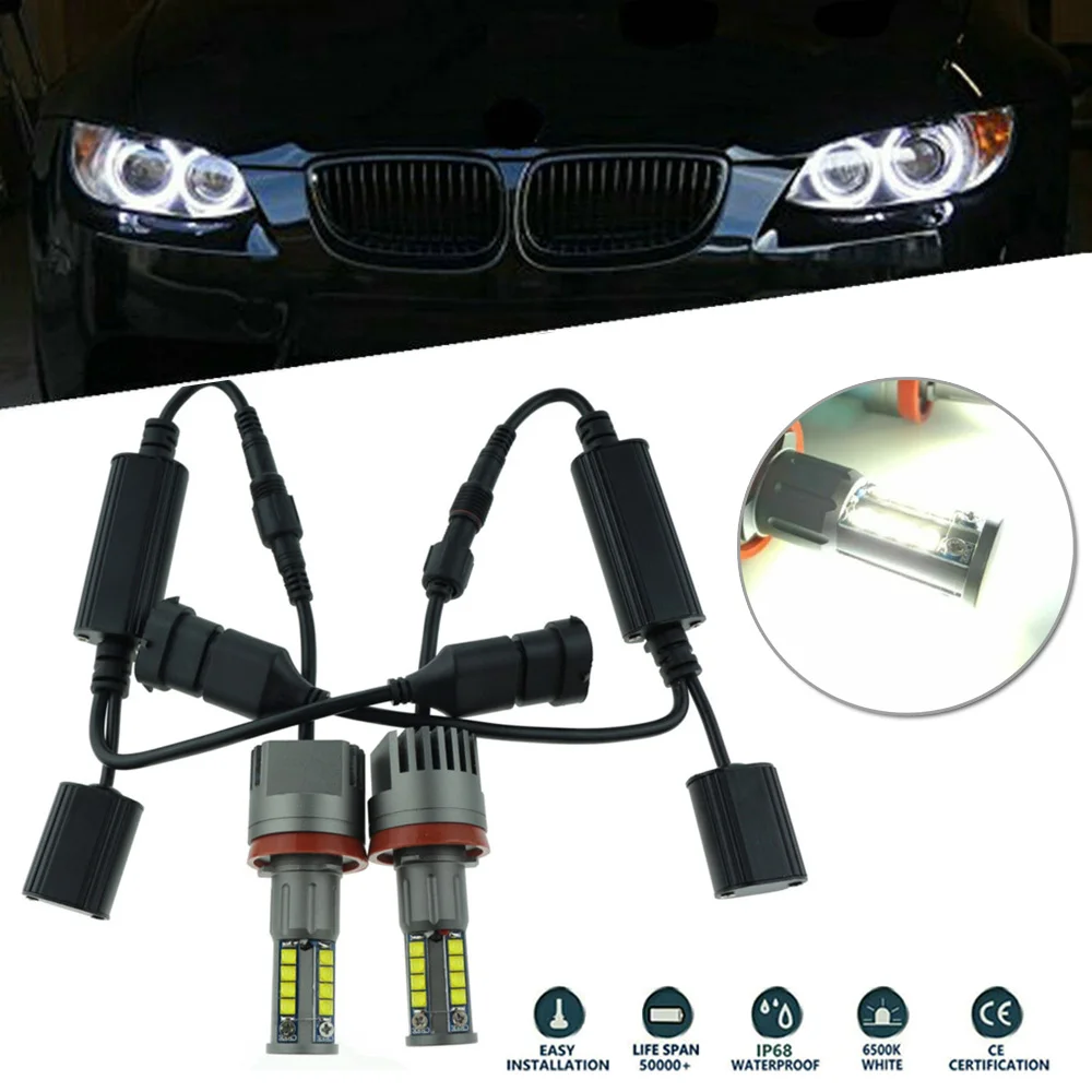 

3000LM Angel Eye light 6500K Replacement Parts Car 2pcs LED Halo Exterior