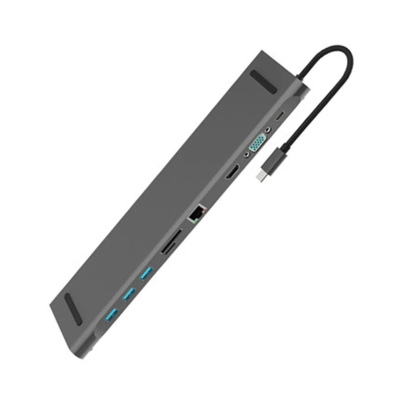 10 в 1 USB Type C концентратор адаптер для ноутбука Док Станция HDMI VGA RJ45 PD совместимый HP/