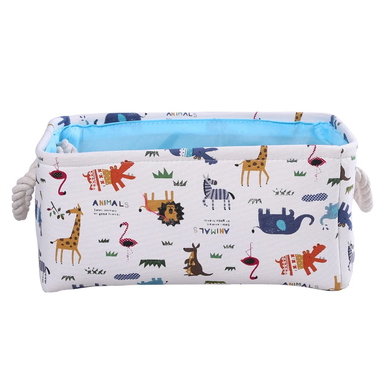 

Cartoon Laundry Basket for Dirty Clothes Canvas Desktop Organizing Storage Basket for Toys Foldable Storage and Organization