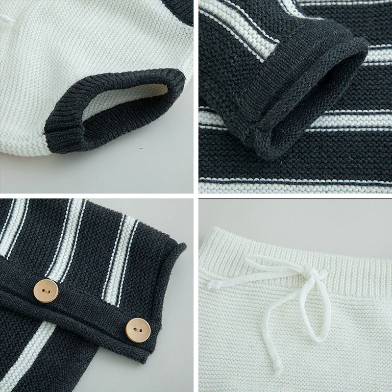 

Keelorn Newborn Baby Clothing Sets Knitted Striped Cardigan Pants Autumn Suits For Toddler Girl Kids Baby Cotton Outfits