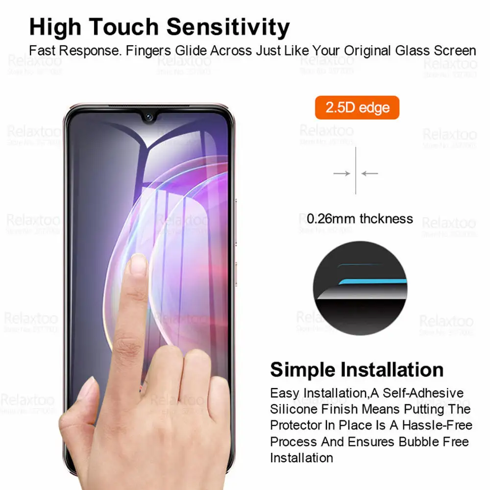 2pcs 9d full glue tempered glass for vivo v21 v20 se v17 v 21 20 17 pro y31 y30 y20 y11 screen protector cover protective film free global shipping