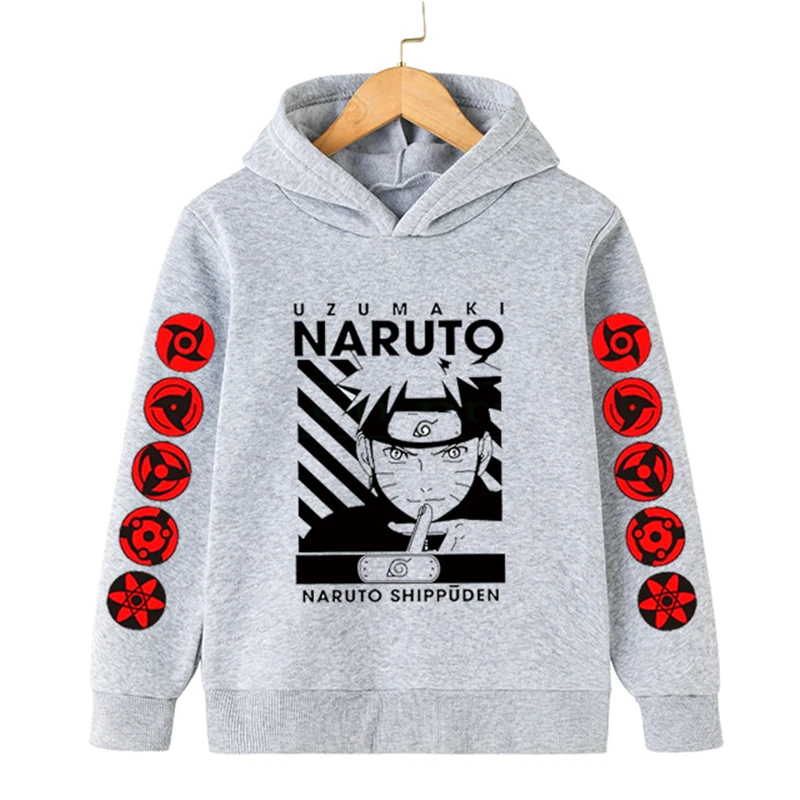 

2021 Spring Autumn 4-14 Years Old Children Long Sleeve Cartoon Animal Print Narutos uzumaki kakashi Sweatshirt Baby Boy Cotton