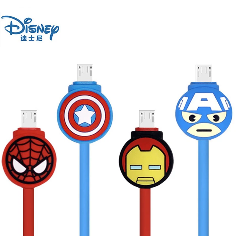 Marvel Spider Man Captain America for Android Mobile Phone USB Charging Cord Micro USB Cable Fast Charge USB Data Cable Line