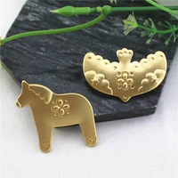 new fashion korean simple bird eagle horse animal flower star metal brooch pin badge for women coat hat scarf accessories gifts