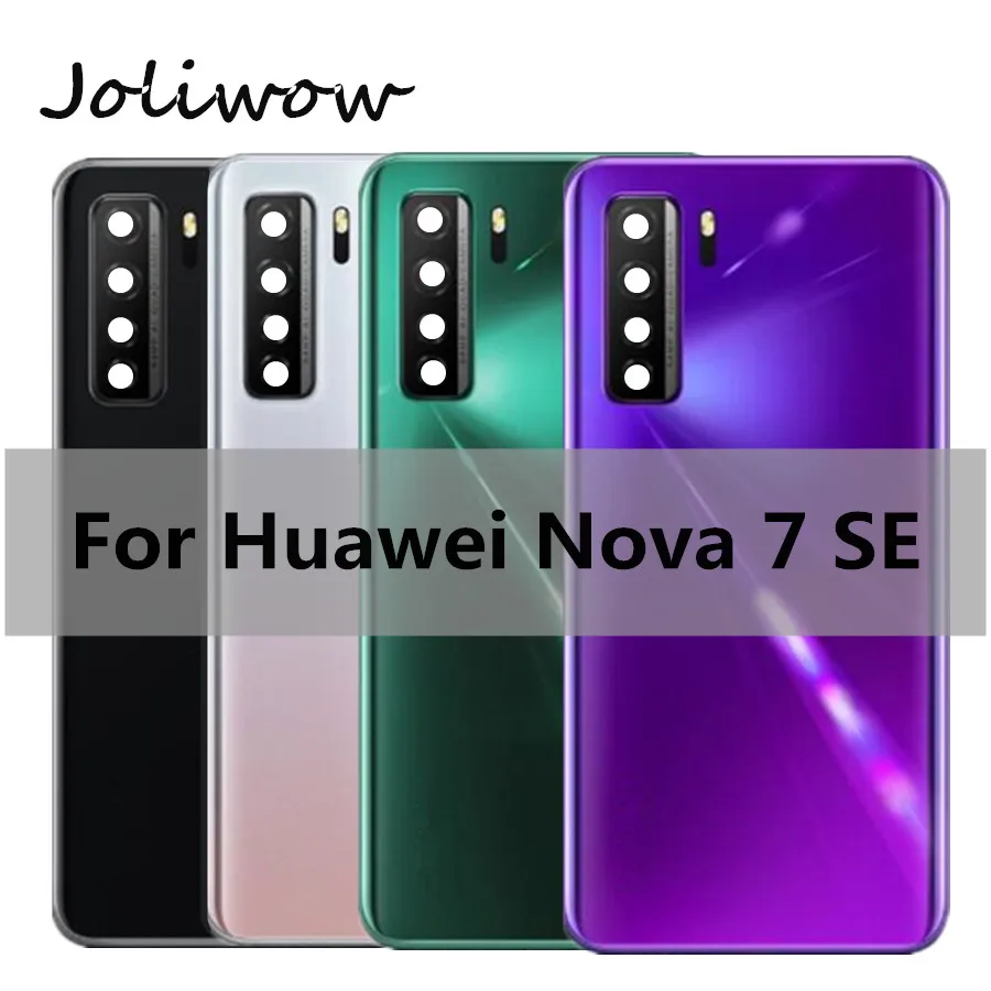 

Стеклянная задняя крышка батарейного отсека для Huawei Nova 7 SE, nova 7 se, объектив камеры