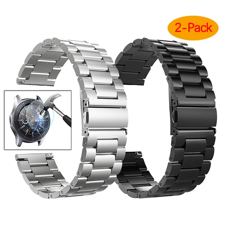 22 мм Универсальная Миланская петля для samsung gear S3 Classic/S3 Frontier/galaxy watch 46 мм регулируемый ремешок из нержавеющей стали - Цвет ремешка: black silver