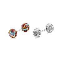 qy 5 pairs of dumbbell hypoallergenic diamond ball ear studs or tongue studs suitable for men and womens jewelry and gifts